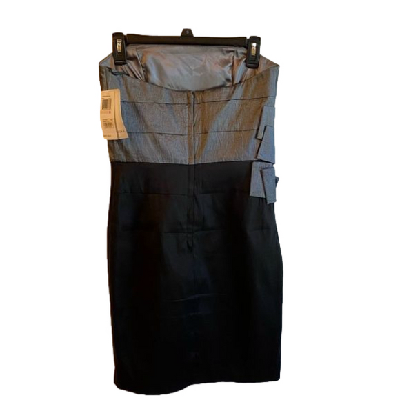 Jessica McClintock strapless Black and Pewter Gray mini dress size 6 NWT - Picture 2 of 7